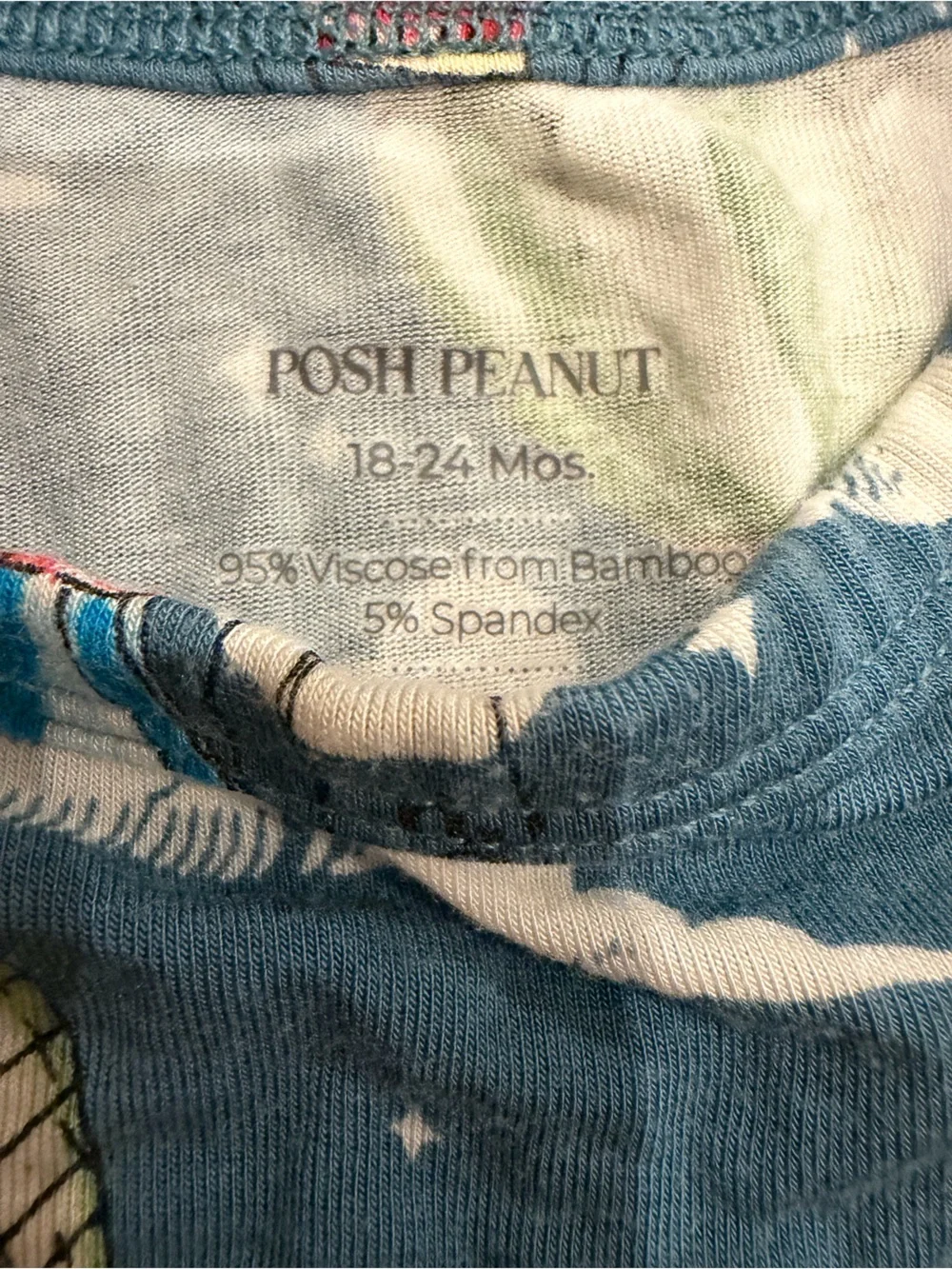 Posh Peanut Blue Hot Air Balloon Print One-Piece Bodysuit